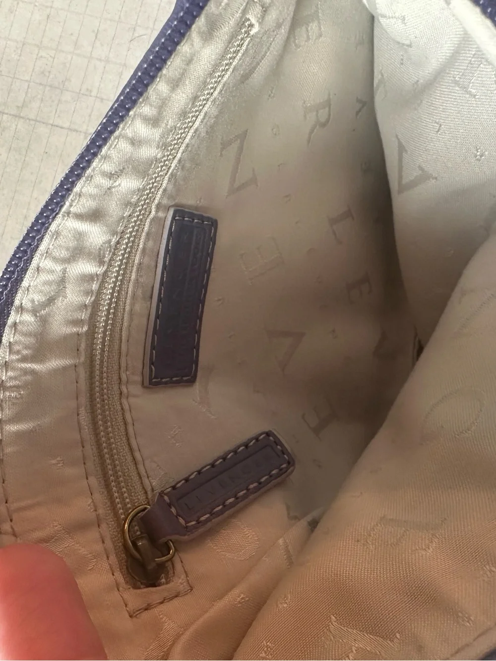 Levenger Zip Top Leather Wristlet